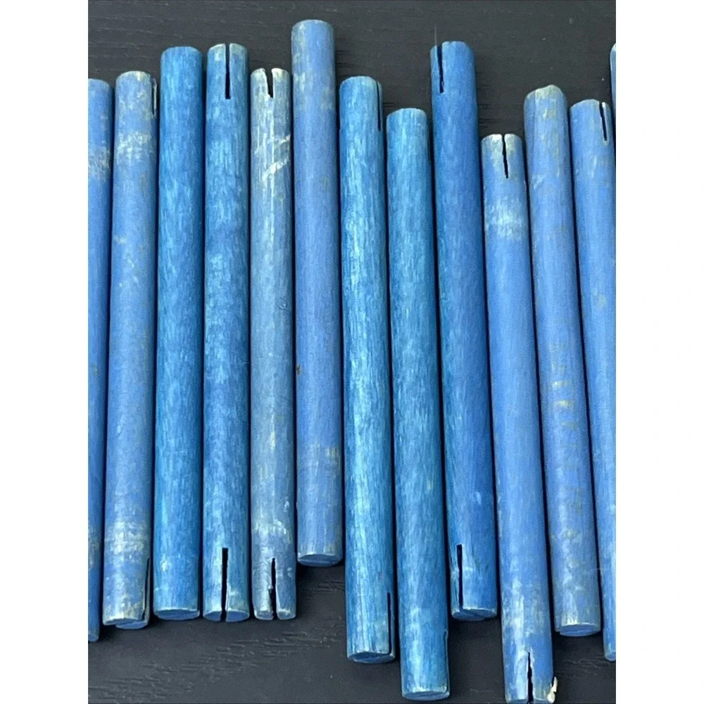 Tinkertoy 25 Blue Wooden Connectors Replacement Parts Lot Vintage‎ Toy Pieces